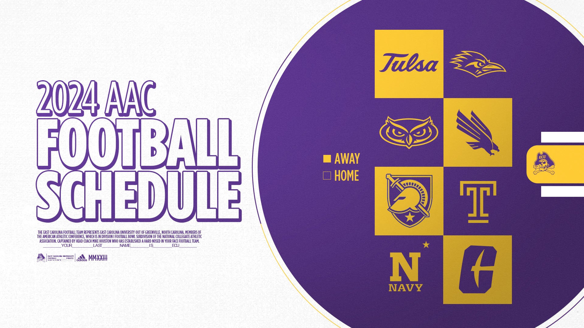 AAC Announces 2024 Opponents For ECU East Carolina University